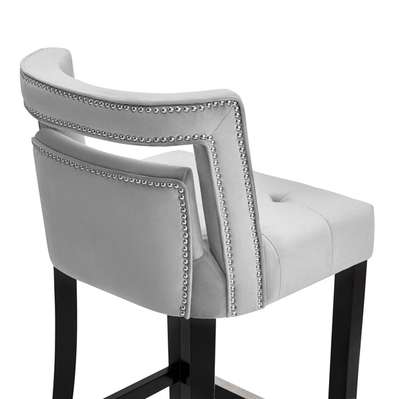Hart Performance Velvet Stool - Grey / Counter Height