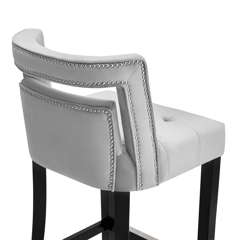 Hart Performance Velvet Stool - Grey / Counter Height