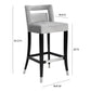 Hart Performance Velvet Stool - Grey / Counter Height