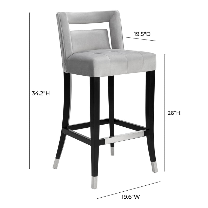 Hart Performance Velvet Stool - Grey / Counter Height