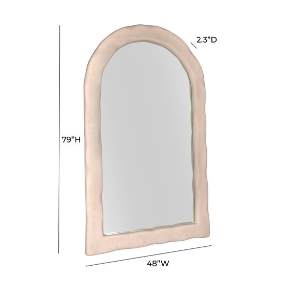 Kaia 48"X79" Cream Textured Floor Mirror