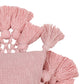 Stone 21" Washed Cotton Tasseled Square Throw Pillow Cover - Pink / With Insert