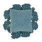 Stone 21" Washed Cotton Tasseled Square Throw Pillow Cover - Blue / With Insert