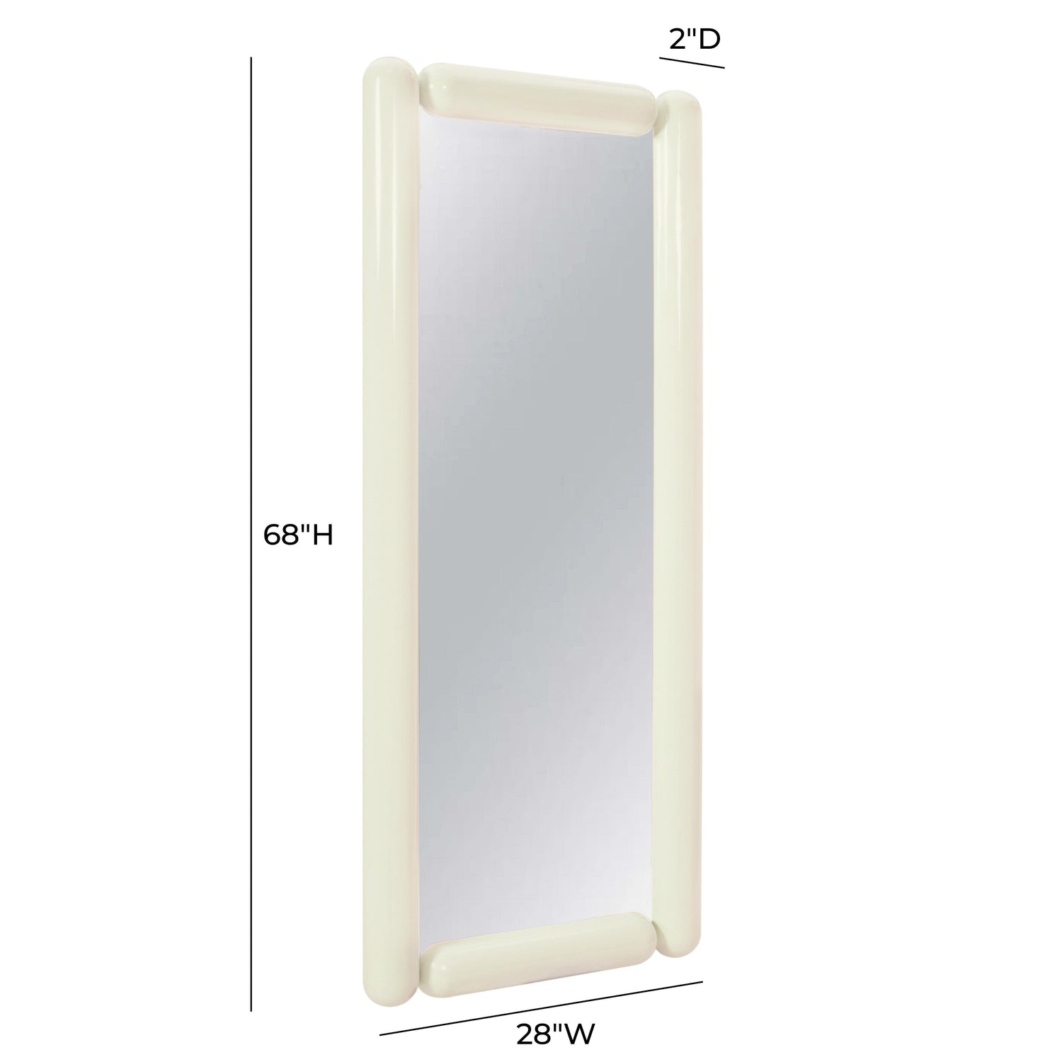 Cozzi Cream Large Floor Mirror