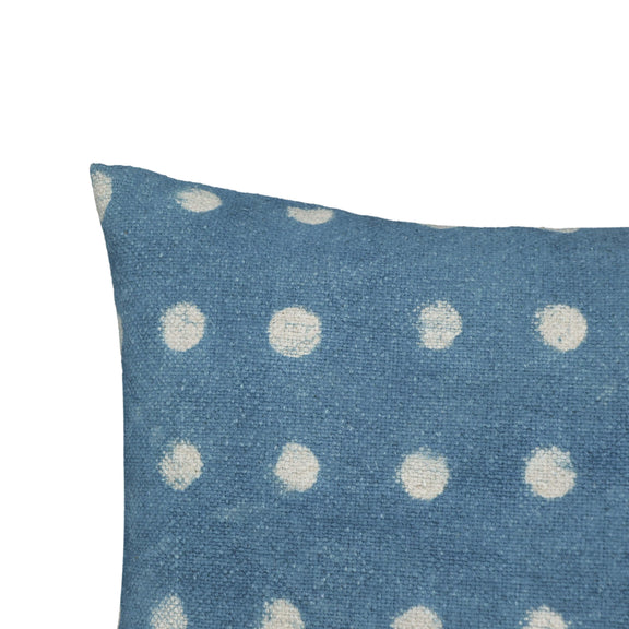 Indigo Dots 20" Cotton Square Throw Pillow Cover - Pillow Cover Only