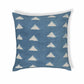 Indigo Triangles 20" Cotton Square Throw Pillow Cover - Pillow Cover Only