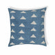 Indigo Triangles 20" Cotton Square Throw Pillow Cover - Pillow Cover Only