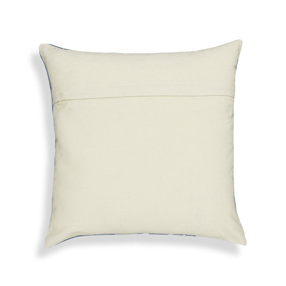 Indigo Triangles 20" Cotton Square Throw Pillow Cover - Pillow Cover Only