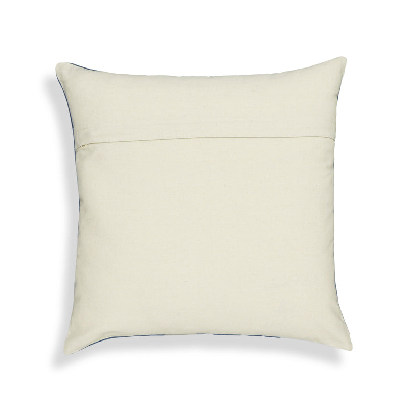 Indigo Triangles 20" Cotton Square Throw Pillow Cover - Pillow Cover Only