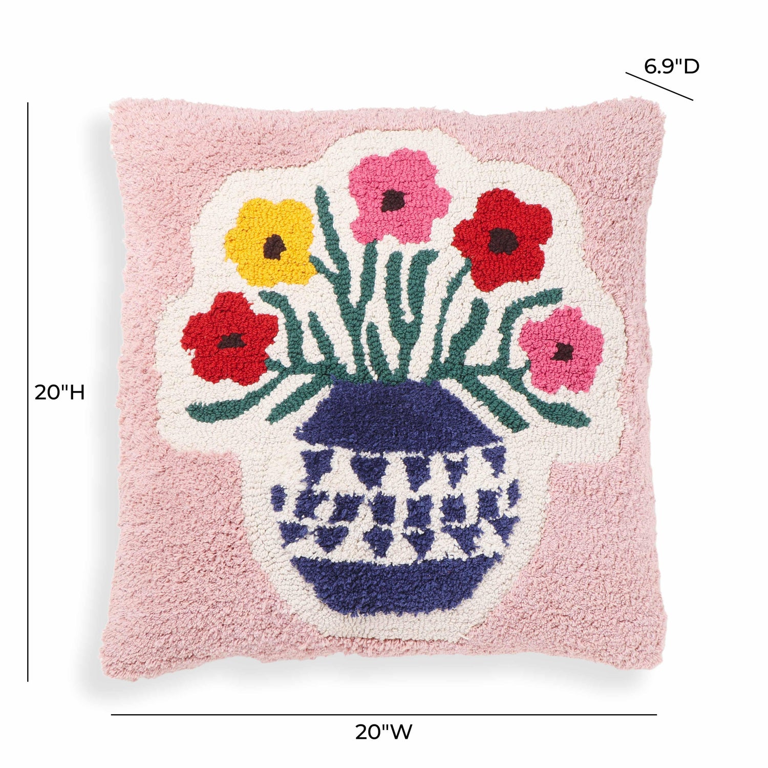Blossom Tufted Cotton 20 inch Square Accent Pillow
