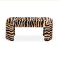 Zebra Brown Striped Tufted Bench
