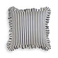 Alessia Navy Striped Ruffle 20 inch Square Accent Pillow - COVER