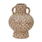 Cotton Mache Vase in Peach Paisley