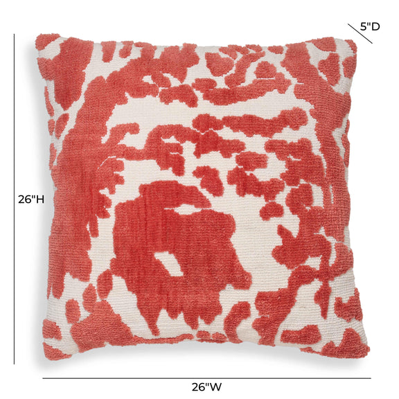 Coast Coral Pink Tufted 26" Square Pillow