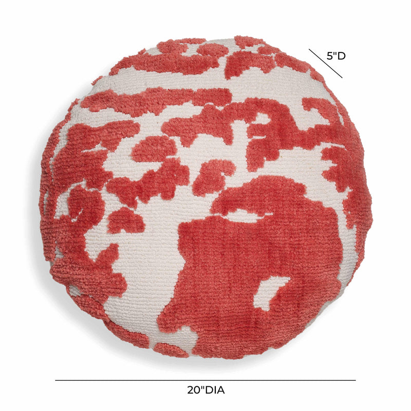 Coast Coral Pink Tufted 20" Round Pillow