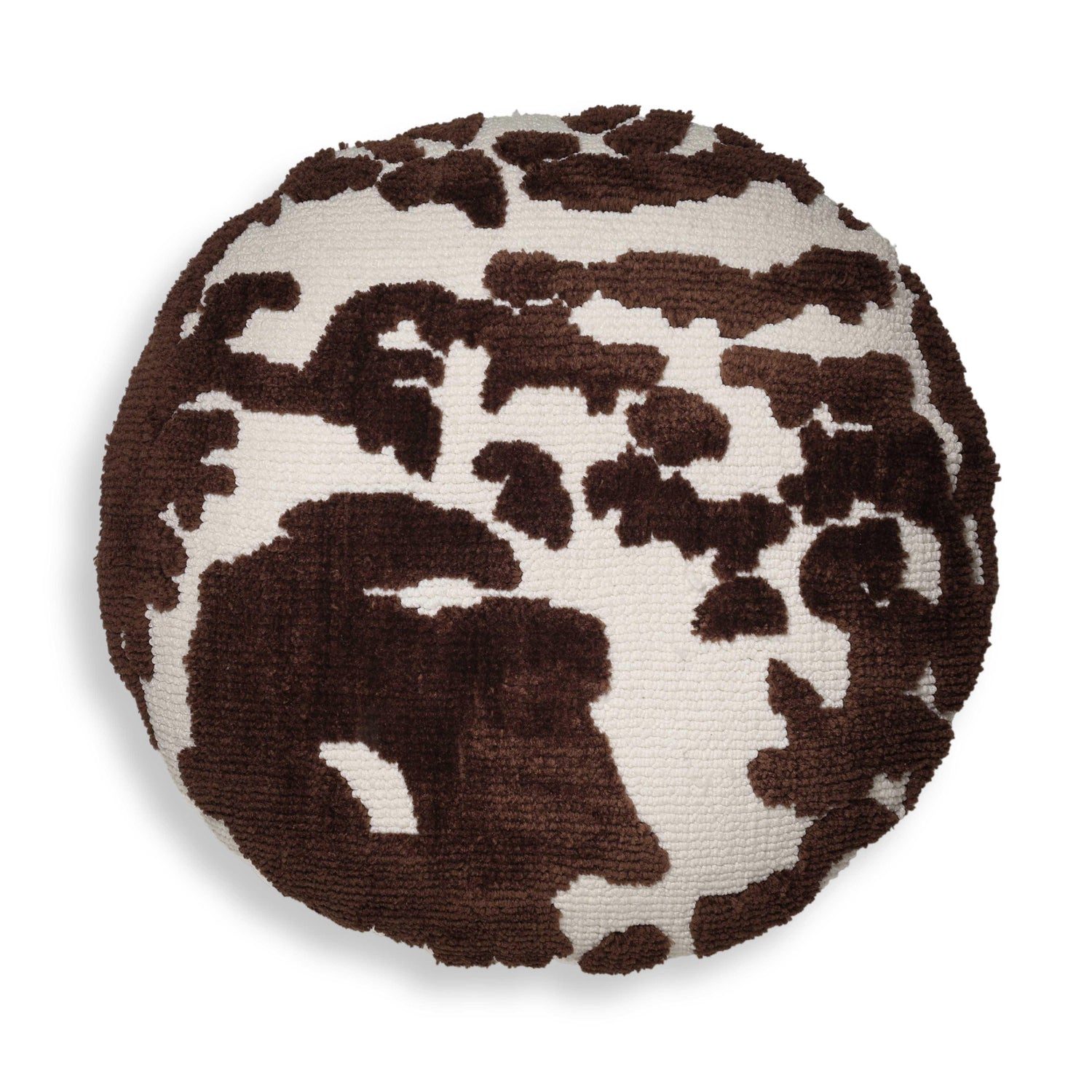 Coast Chocolate Brown Tufted 20" Round Pillow