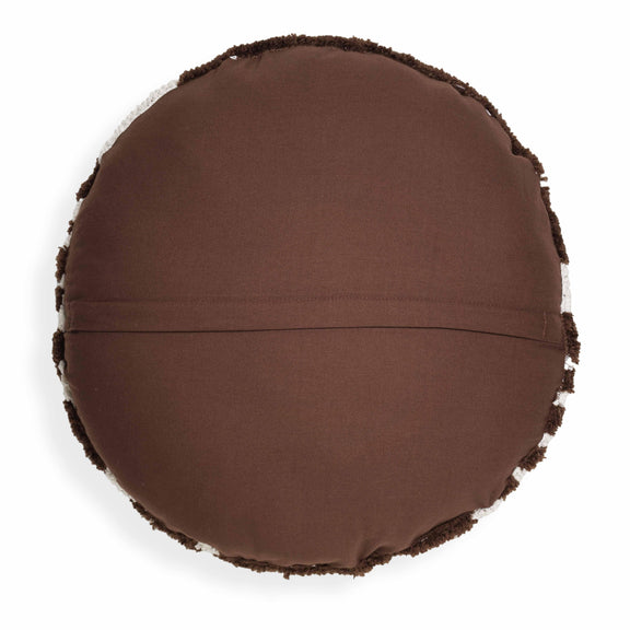 Coast Chocolate Brown Tufted 20" Round Pillow