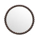 Baria Walnut Finish Round Wall Mirror