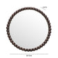 Baria Walnut Finish Round Wall Mirror