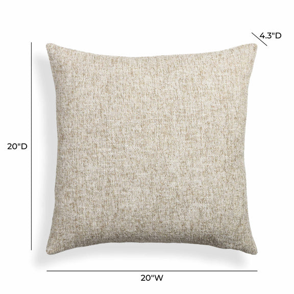 Poh 20" Boucle Square Throw Pillow - Washed Beige / With Insert