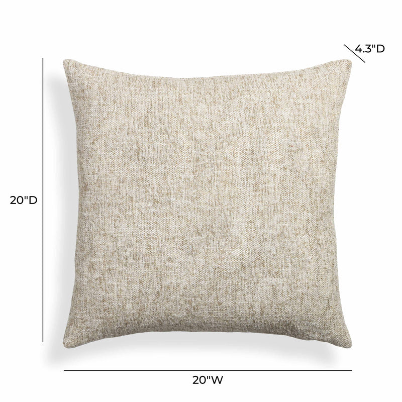 Poh 20" Boucle Square Throw Pillow - Washed Beige / With Insert