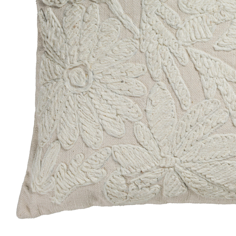 Tabitha 20" Square Embroidered Throw Pillow - With Insert