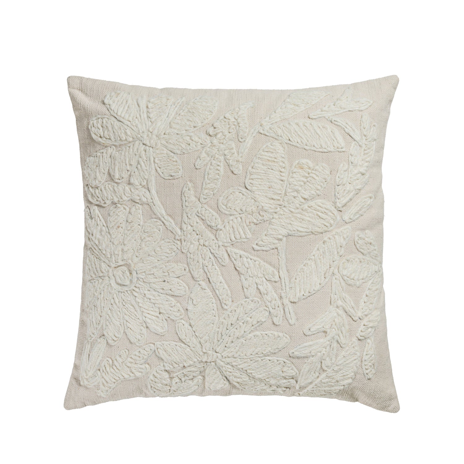 Tabitha 20" Square Embroidered Throw Pillow - Pillow Cover Only