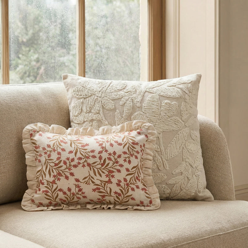 Tabitha 20" Square Embroidered Throw Pillow - Pillow Cover Only
