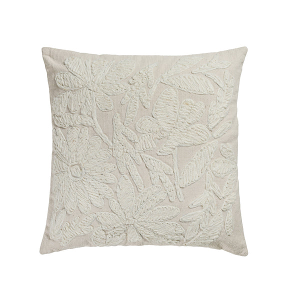 Tabitha 20" Square Embroidered Throw Pillow - With Insert