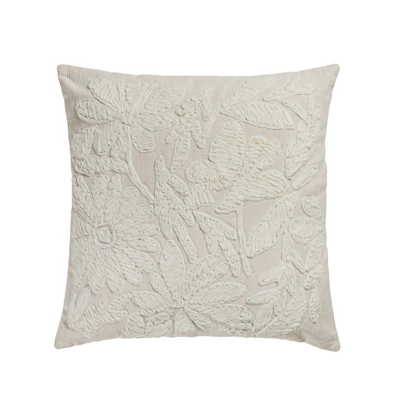 Tabitha 20" Square Embroidered Throw Pillow - With Insert