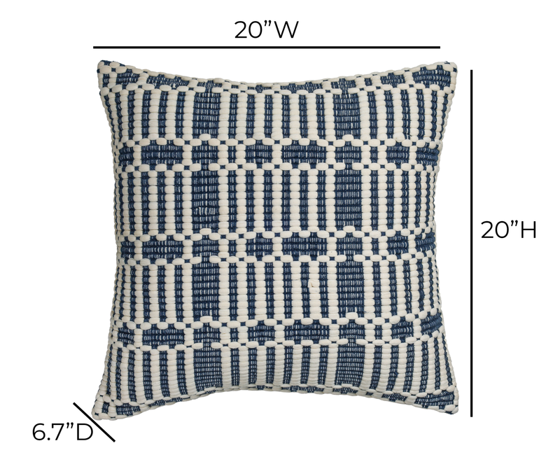 Maresh 20" Square Woven Throw Pillow - Ocean / With Insert