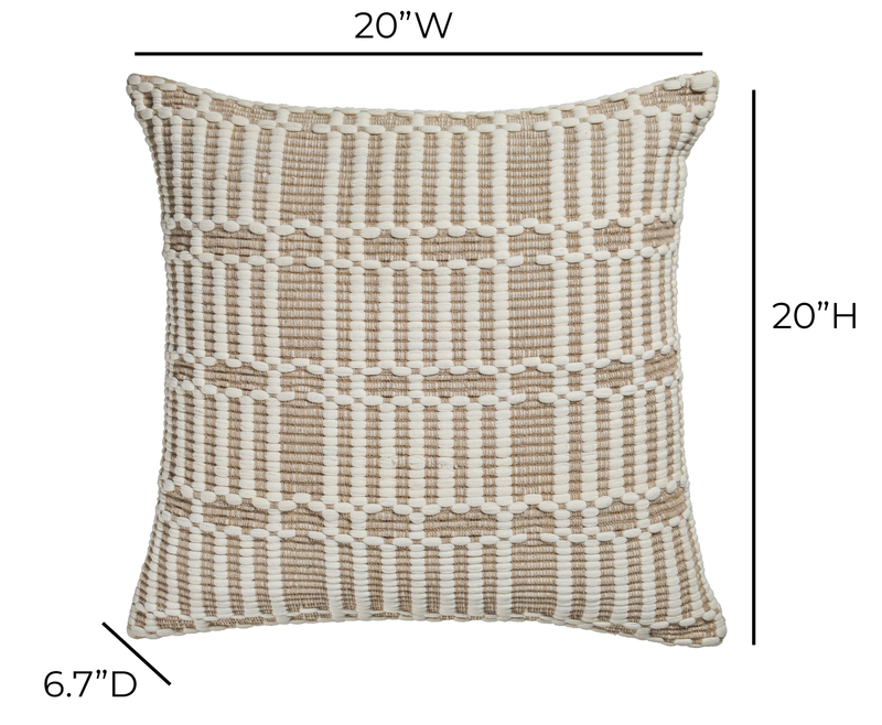 Maresh 20" Square Woven Throw Pillow - Cloud / With Insert