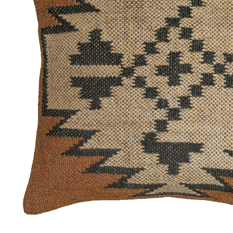 Terra 20"  Square Wool and Jute Kilim Throw Pillow - Mesa / Pillow Cover Only