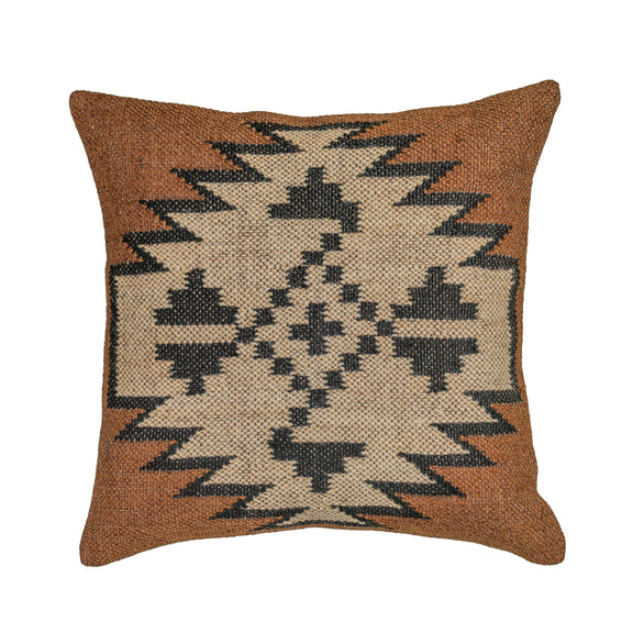 Terra 20"  Square Wool and Jute Kilim Throw Pillow - Mesa / Pillow Cover Only