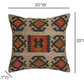 Terra 20"  Square Wool and Jute Kilim Throw Pillow - Clay / With Insert