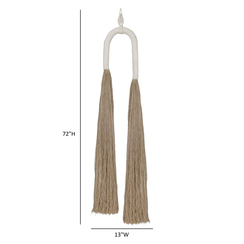 Pasha Natural Cotton Jute Tassel Wall Decor - Large