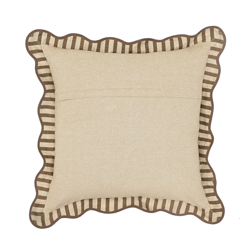 Striped 20" Linen Throw Pillow - Earthy Brown / Pillow Cover Only