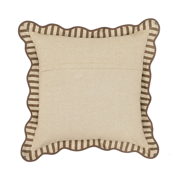 Striped 20" Linen Throw Pillow - Earthy Brown / With Insert