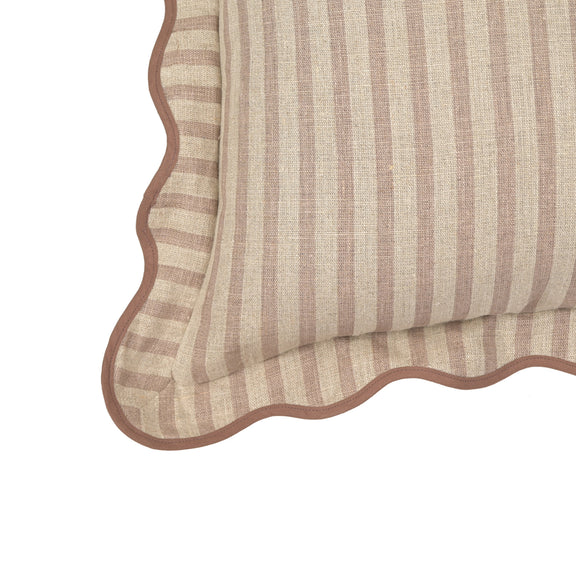 Striped 20" Linen Throw Pillow - Rose Taupe / With Insert