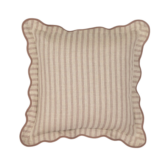 Striped 20" Linen Throw Pillow - Rose Taupe / Pillow Cover Only