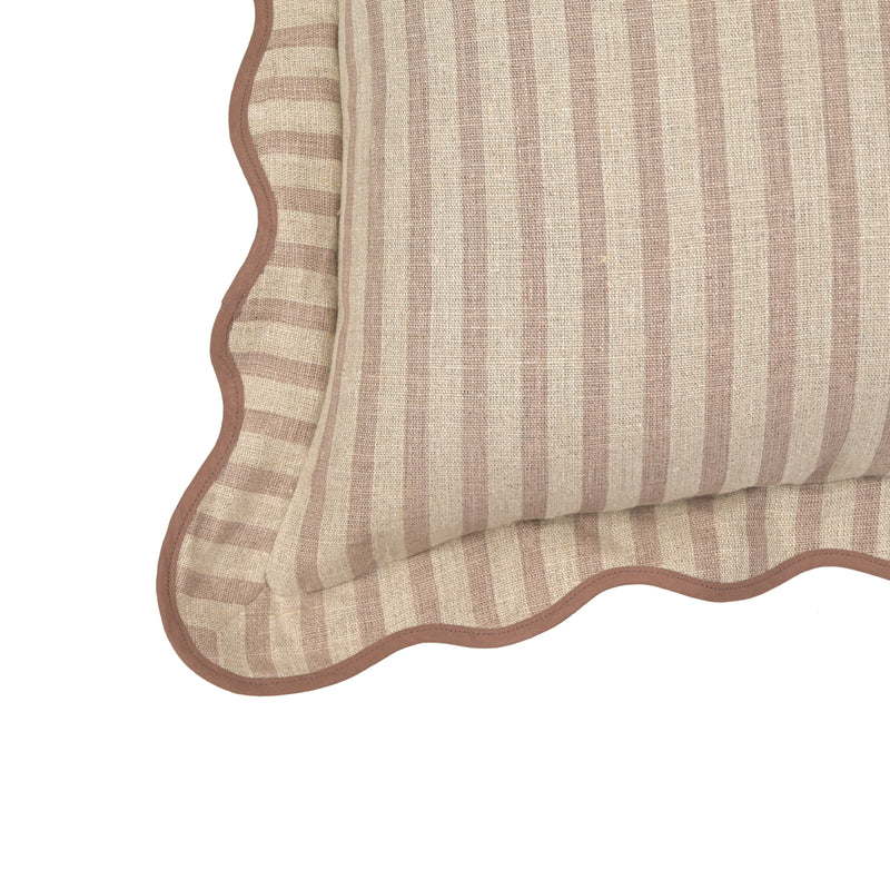 Striped 20" Linen Throw Pillow - Rose Taupe / Pillow Cover Only