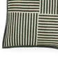 Kora 20" Cotton Jute Contract-Grade Throw Pillow - Green Stripes / Pillow Cover Only