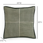 Kora 20" Cotton Jute Contract-Grade Throw Pillow - Green Stripes / With Insert