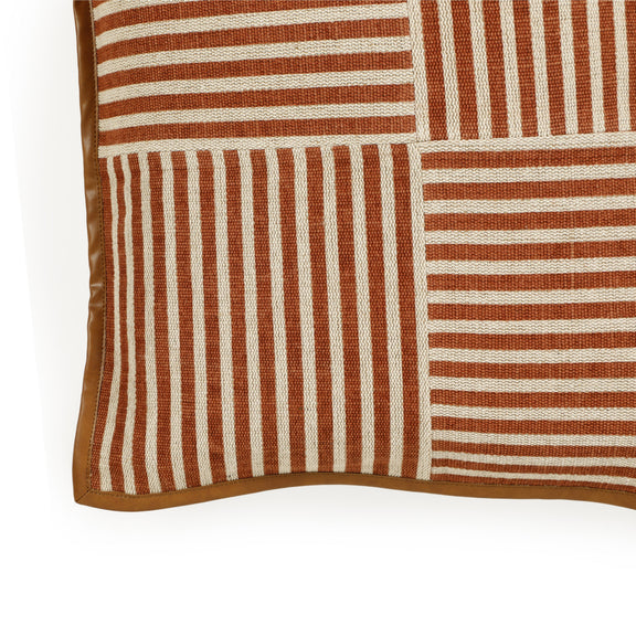 Kora 20" Cotton Jute Contract-Grade Throw Pillow - Terracotta / With Insert