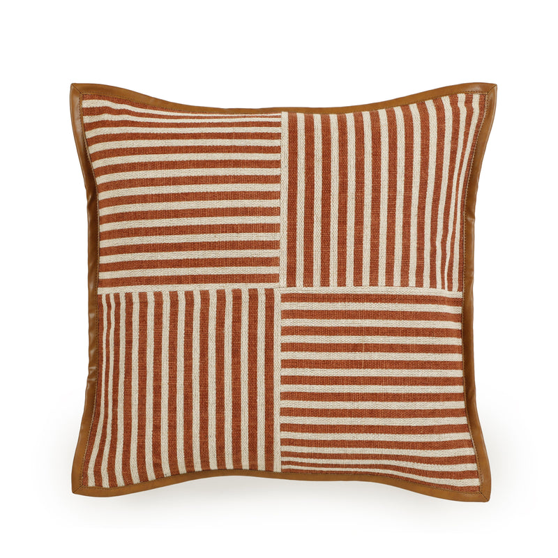 Kora 20" Cotton Jute Contract-Grade Throw Pillow - Terracotta / Pillow Cover Only