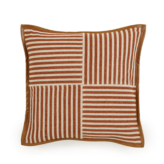 Kora 20" Cotton Jute Contract-Grade Throw Pillow - Terracotta / With Insert