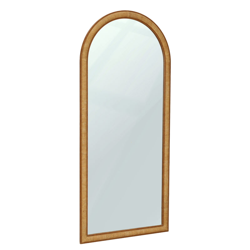 Arch 72" Natural Raffia Contract-Grade Floor Mirror