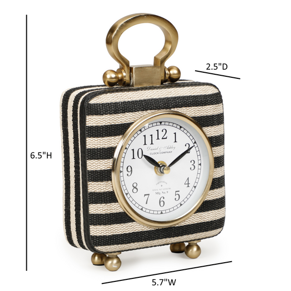 Mona Black Striped Contract-Grade Standing Accent Clock