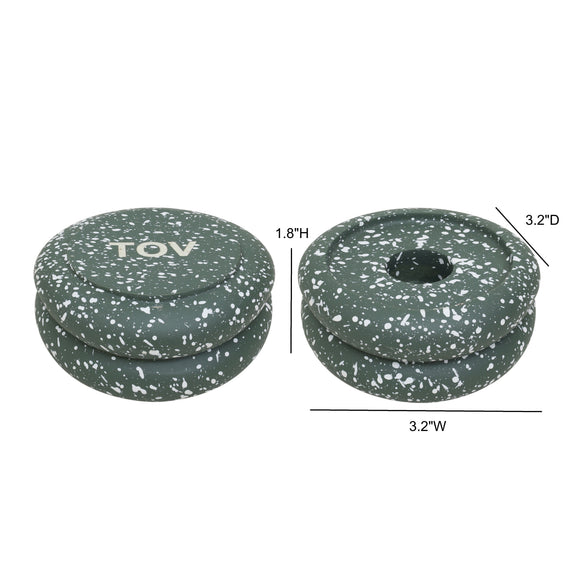 Gabby Stacking Candle Holder - Set of 2 - Green
