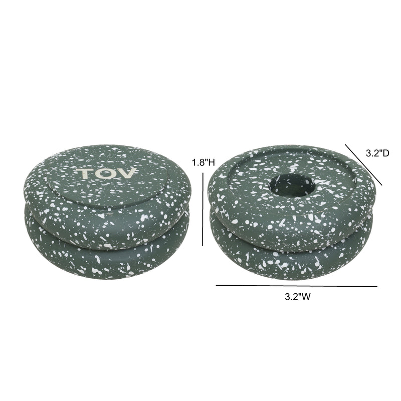 Gabby Stacking Candle Holder - Set of 2 - Green